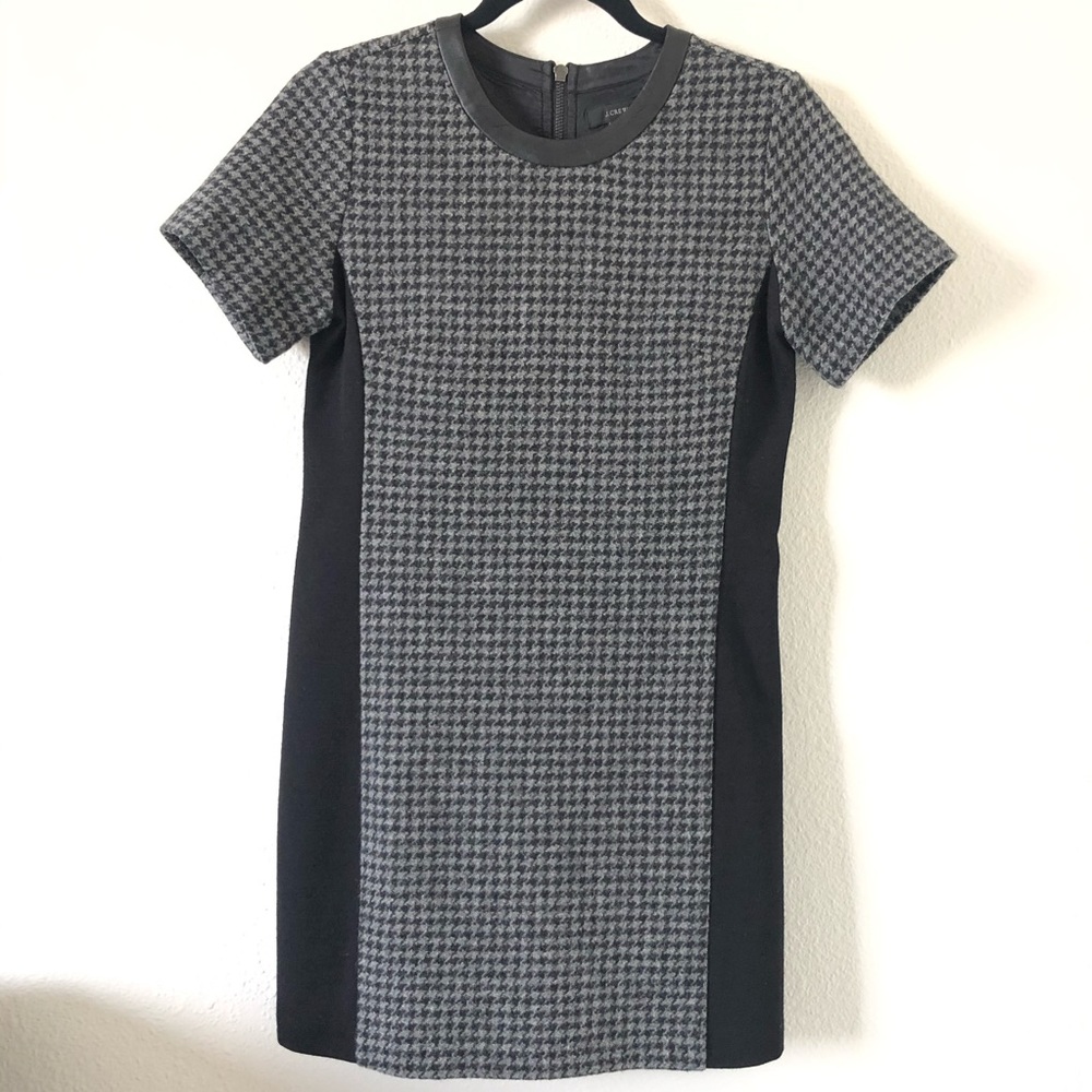 J. Crew Mixed Gray Black Houndstooth Dress Size 2P